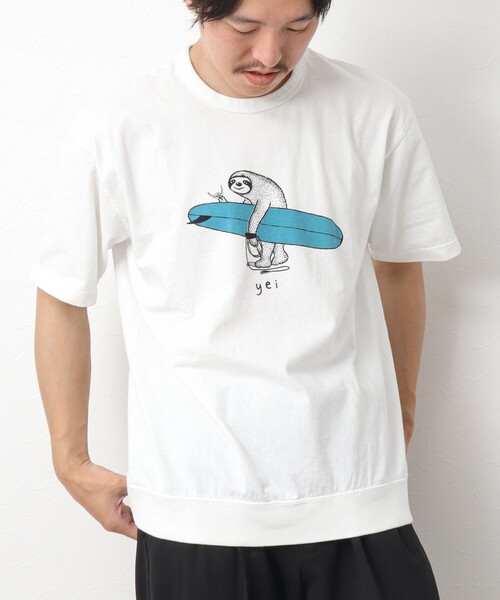 NOLLEY’S(ノーリーズ)の「【STONEWOLD】別注スウェットTシャツ ナマケモノ(Tシャツ/カットソー・メンズ・ホワイト/チャコールグレー/レッド/グレイッシュベージュ・S/M/L)」の5枚目の写真