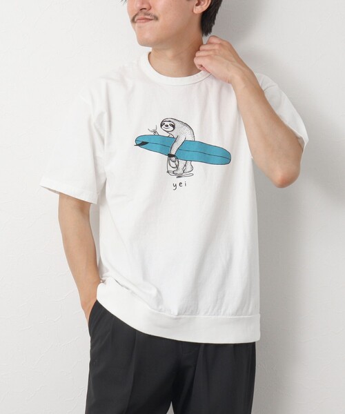 NOLLEY’S(ノーリーズ)の「【STONEWOLD】別注スウェットTシャツ ナマケモノ(Tシャツ/カットソー・メンズ・ホワイト/チャコールグレー/レッド/グレイッシュベージュ・S/M/L)」の6枚目の写真