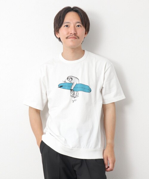 NOLLEY’S(ノーリーズ)の「【STONEWOLD】別注スウェットTシャツ ナマケモノ(Tシャツ/カットソー・メンズ・ホワイト/チャコールグレー/レッド/グレイッシュベージュ・S/M/L)」の7枚目の写真