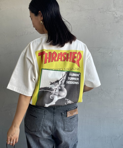 tシャツ 「MANHATTAN PORTAGE/マンハッタンポーテージ」 スラッシャーコラボロゴ バックプリントショートスリーブTシャツ レディース MANHATTAN PORTAGE/マンハッタンポーテージ] スラッシャーコラボ
