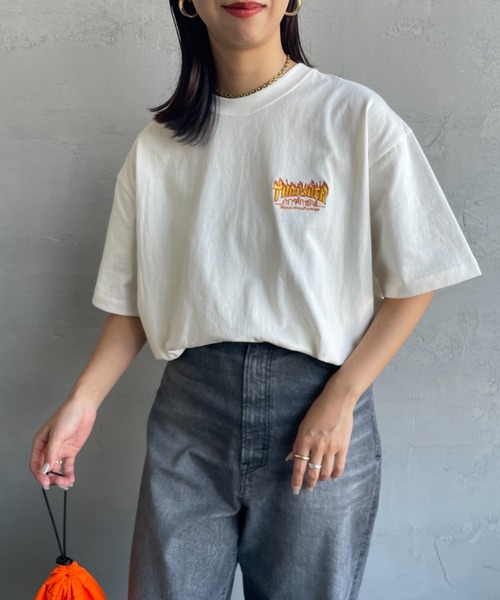 tシャツ 「MANHATTAN PORTAGE/マンハッタンポーテージ」 スラッシャーコラボロゴ バックプリントショートスリーブTシャツ レディース MANHATTAN PORTAGE/マンハッタンポーテージ] スラッシャーコラボ