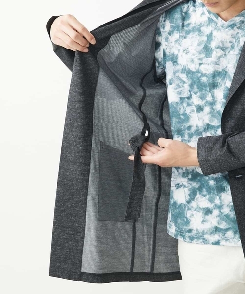 MK MICHEL KLEIN HOMME （エムケーミッシェルクランオム）の「【在庫限り/洗える】AIRY DOTS-2フーディメッシュコーディガン（カーディガン/ボレロ・メンズ・チャコールグレー/ブラック・46/48）」の16枚目の写真