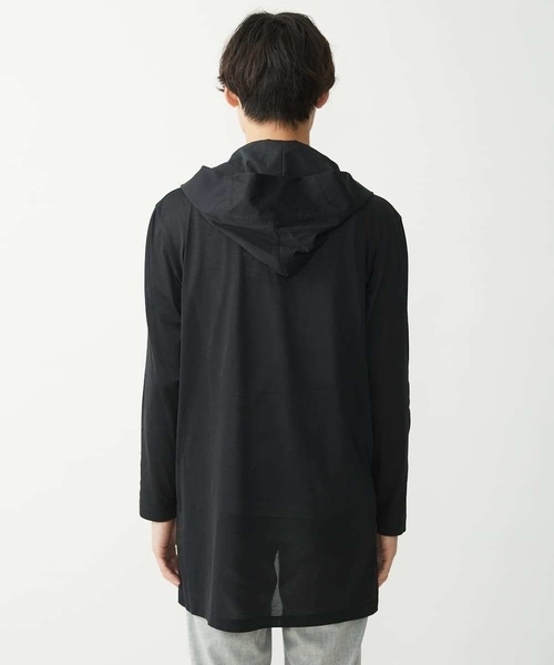 MK MICHEL KLEIN HOMME （エムケーミッシェルクランオム）の「【在庫限り/洗える】AIRY DOTS-2フーディメッシュコーディガン（カーディガン/ボレロ・メンズ・チャコールグレー/ブラック・46/48）」の8枚目の写真
