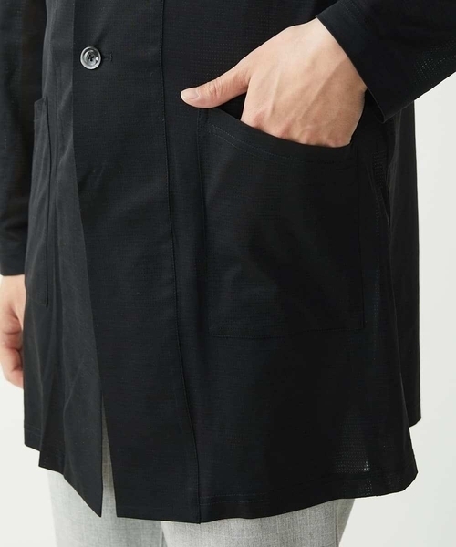 MK MICHEL KLEIN HOMME （エムケーミッシェルクランオム）の「【在庫限り/洗える】AIRY DOTS-2フーディメッシュコーディガン（カーディガン/ボレロ・メンズ・チャコールグレー/ブラック・46/48）」の5枚目の写真