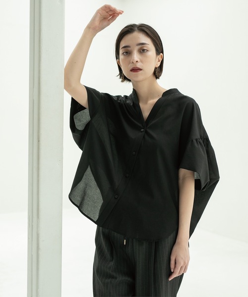 OPAQUE.CLIP（オペークドットクリップ）の「◆スキッパードルマンブラウス【洗濯機洗い可】（シャツ/ブラウス・レディース・ホワイト/ブラック/グリーン系・40/38/42）」の12枚目の写真