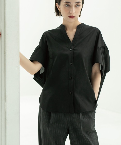 OPAQUE.CLIP（オペークドットクリップ）の「◆スキッパードルマンブラウス【洗濯機洗い可】（シャツ/ブラウス・レディース・ホワイト/ブラック/グリーン系・40/38/42）」の13枚目の写真