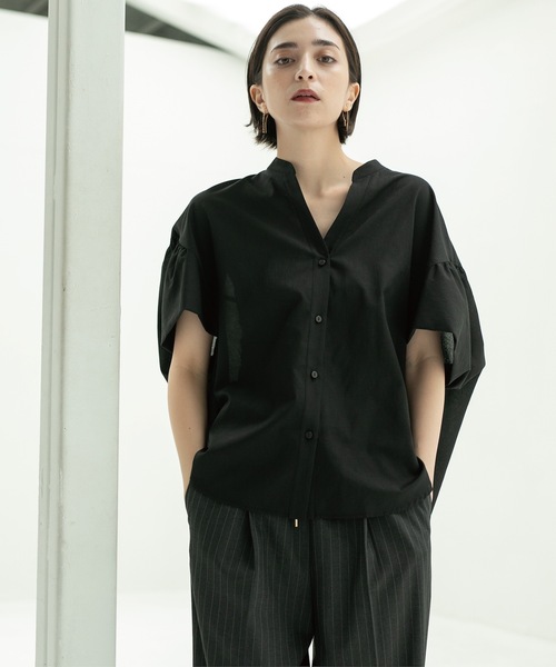 OPAQUE.CLIP（オペークドットクリップ）の「◆スキッパードルマンブラウス【洗濯機洗い可】（シャツ/ブラウス・レディース・ホワイト/ブラック/グリーン系・40/38/42）」の15枚目の写真