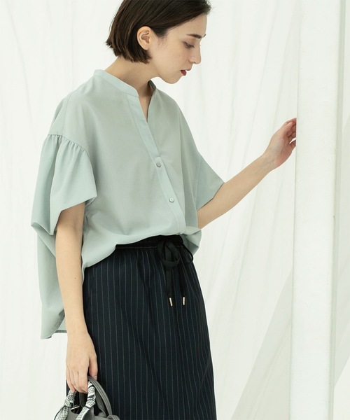 OPAQUE.CLIP（オペークドットクリップ）の「◆スキッパードルマンブラウス【洗濯機洗い可】（シャツ/ブラウス・レディース・ホワイト/ブラック/グリーン系・40/38/42）」の18枚目の写真