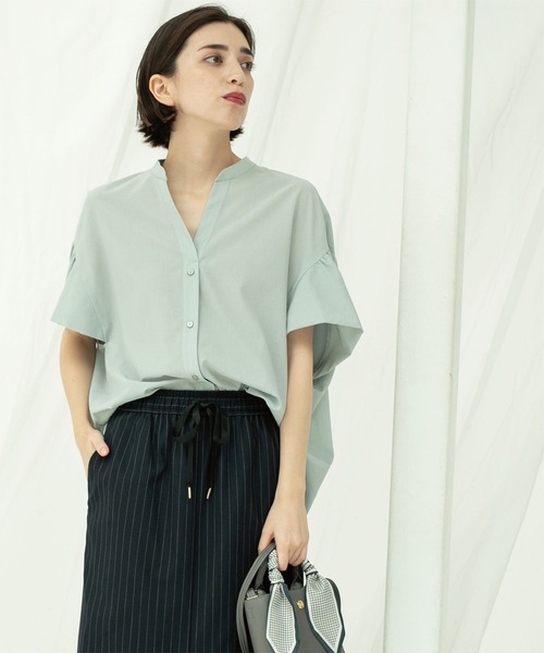 OPAQUE.CLIP（オペークドットクリップ）の「◆スキッパードルマンブラウス【洗濯機洗い可】（シャツ/ブラウス・レディース・ホワイト/ブラック/グリーン系・40/38/42）」の19枚目の写真