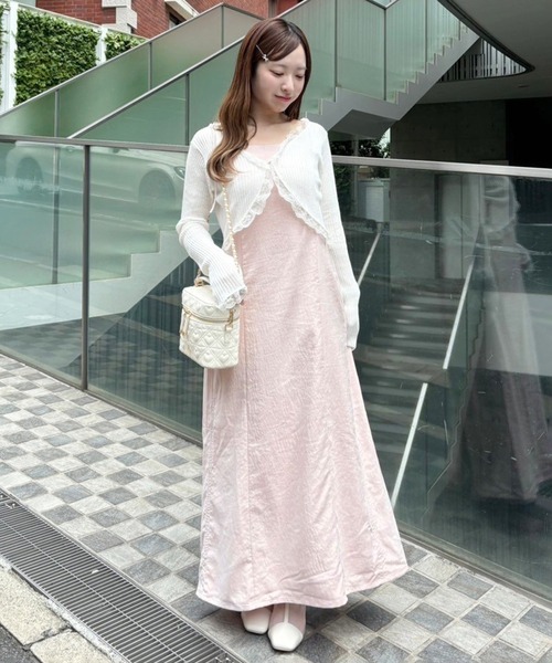 one after another NICE CLAUP（ワンアフターアナザーナイスクラップ）の「裾ドロストキャミワンピース【S/Mサイズ展開】（ワンピース・レディース・ブラック/ホワイト系その他/ピンク/ブラウン系その他・SMALL/MEDIUM）」の21枚目の写真