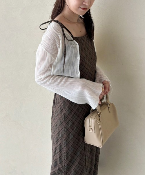 one after another NICE CLAUP（ワンアフターアナザーナイスクラップ）の「裾ドロストキャミワンピース【S/Mサイズ展開】（ワンピース・レディース・ブラック/ホワイト系その他/ピンク/ブラウン系その他・SMALL/MEDIUM）」の14枚目の写真