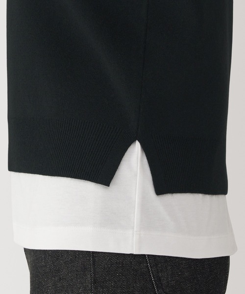 無印良品（ムジルシリョウヒン）の「婦人　洗えるミラノリブ編みベスト（ベスト・レディース・ダークグレー/ブラック/サックスブルー/ブラウン系・S/M/L/XL）」の9枚目の写真