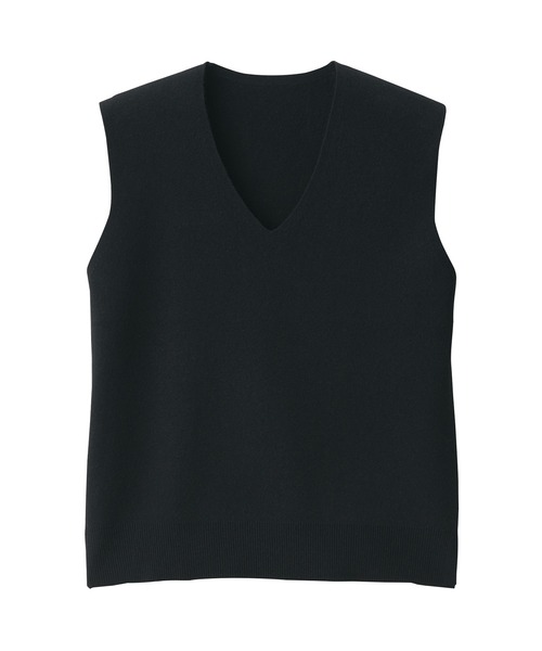 無印良品（ムジルシリョウヒン）の「婦人　洗えるミラノリブ編みベスト（ベスト・レディース・ダークグレー/ブラック/サックスブルー/ブラウン系・S/M/L/XL）」の10枚目の写真