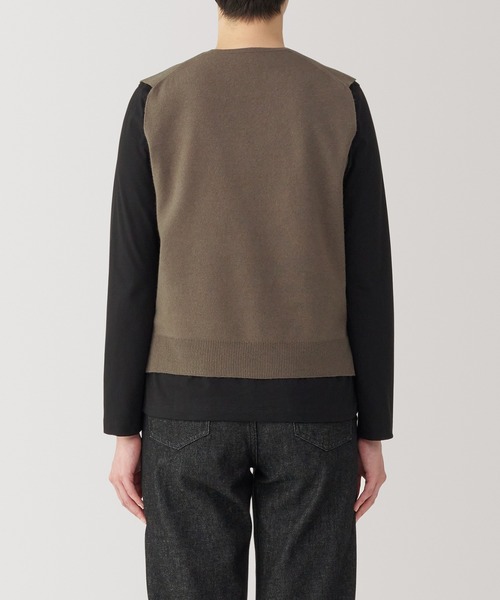 無印良品（ムジルシリョウヒン）の「婦人　洗えるミラノリブ編みベスト（ベスト・レディース・ダークグレー/ブラック/サックスブルー/ブラウン系・S/M/L/XL）」の21枚目の写真