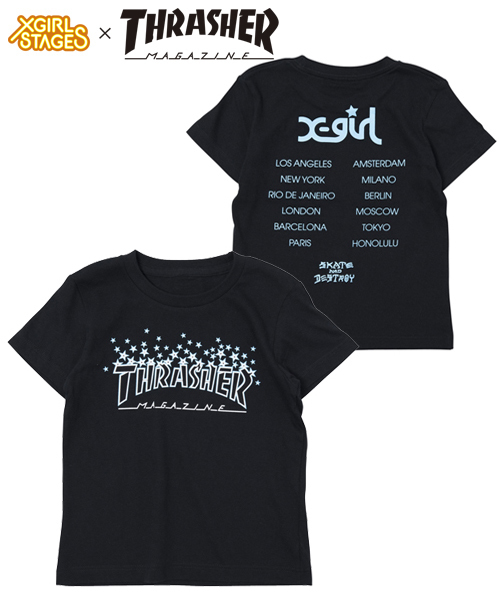 X-girl Stages（エックスガールステージス）の「Thrasher/S/S TEE TWINKLE MAGAZINE LOGO(4T～7T)（Tシャツ/カットソー・キッズ・ホワイト/ブラック・4T/5T/6T/7T）」の2枚目の写真