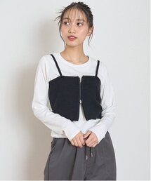 LOVETOXIC | 【LTXC】インナーつきニットZIPビスチェ(ベスト)