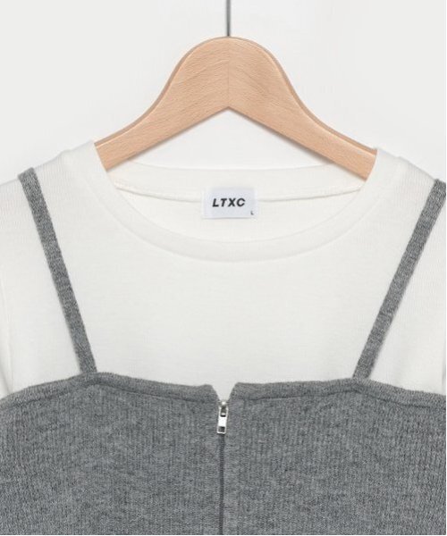 LOVETOXIC（ラブトキシック）の「【LTXC】インナーつきニットZIPビスチェ（ベスト・キッズ・ブラック/トップグレー・S/M/L）」の5枚目の写真