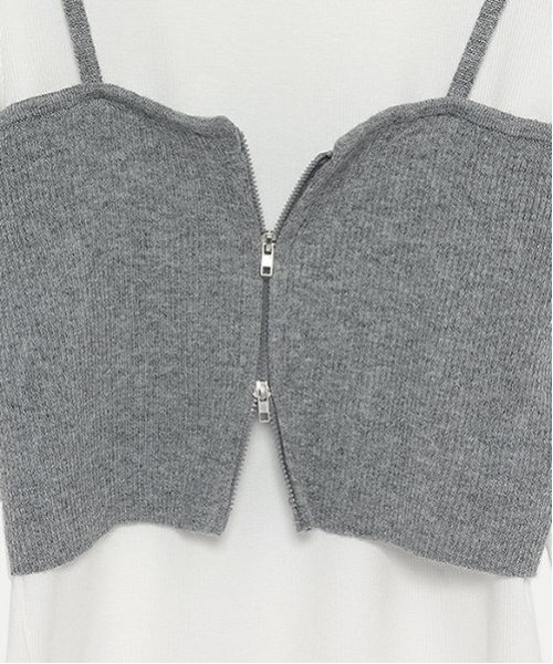 LOVETOXIC（ラブトキシック）の「【LTXC】インナーつきニットZIPビスチェ（ベスト・キッズ・ブラック/トップグレー・S/M/L）」の6枚目の写真