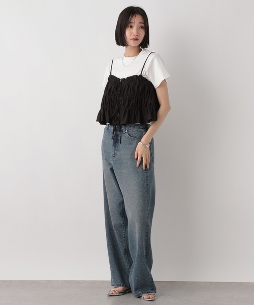 専用出品 セール】ビジューワイドストレートP 136104（デニムパンツ