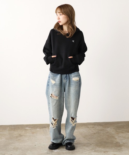 Calvin Klein(カルバン・クライン)の「Calvin Klein/カルバンクライン Long sleeve archive logo hoodie パーカー(パーカー・レディース・ブラック/グレー・M/S/XS)」の20枚目の写真