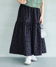 coca（coca） | ドット柄フロッキーティアードスカート(スカート)