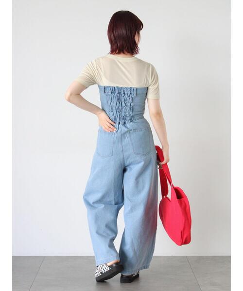 ehka sopo（エヘカソポ）の「ベアサロペット（その他パンツ・レディース・ネイビー/サックスブルー/ブラック・F）」の16枚目の写真