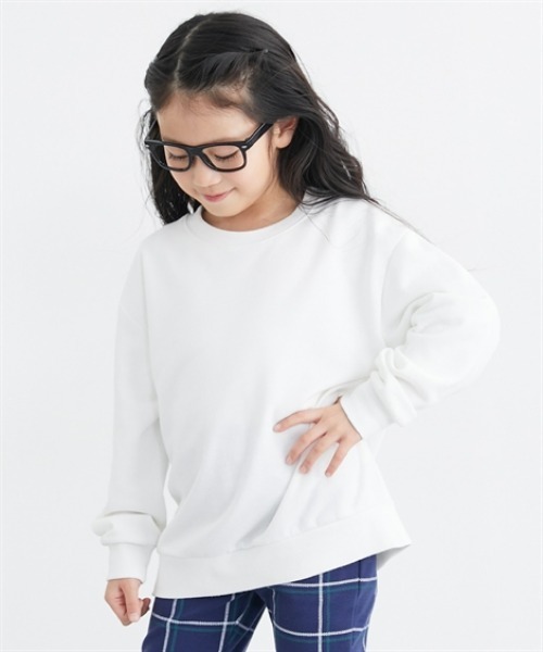 QUNTSTYLE（キュントスタイル）の「スウェットトレーナー（スウェット・キッズ・オフホワイト/杢グレー/ブラック/ネイビー/カーキ/ラベンダー・120/130/140/150/160/100/110/170）」の2枚目の写真