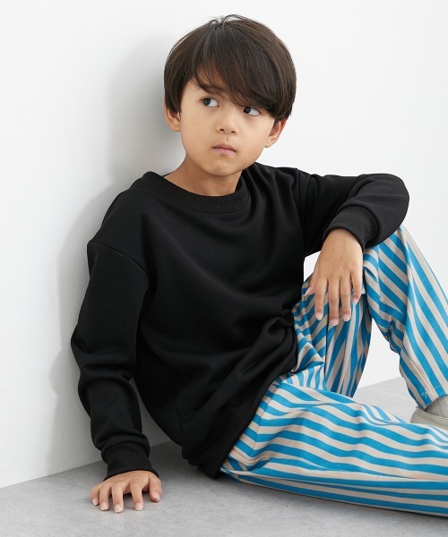 QUNTSTYLE（キュントスタイル）の「スウェットトレーナー（スウェット・キッズ・オフホワイト/杢グレー/ブラック/ネイビー/カーキ/ラベンダー・120/130/140/150/160/100/110/170）」の11枚目の写真