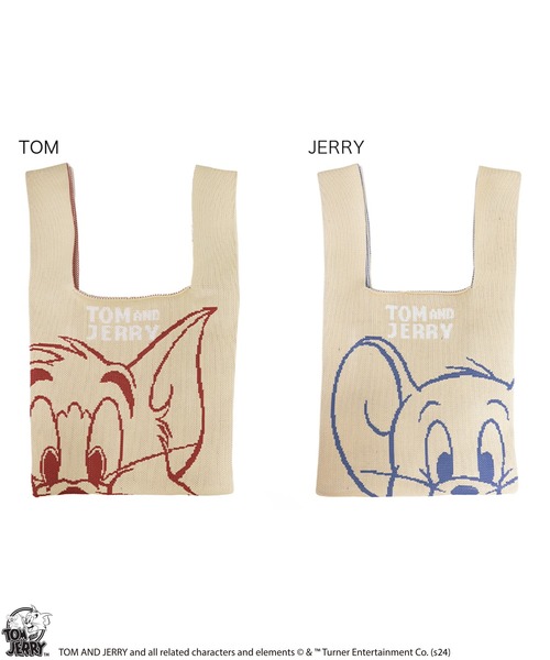 Tom&Jerry(トムアンドジェリー)の「【公式】TOM and JERRY フェイスアップ ニットマルシェバッグ(エコバッグ/サブバッグ・レディース・レッド/ブルー・FREE)」の3枚目の写真
