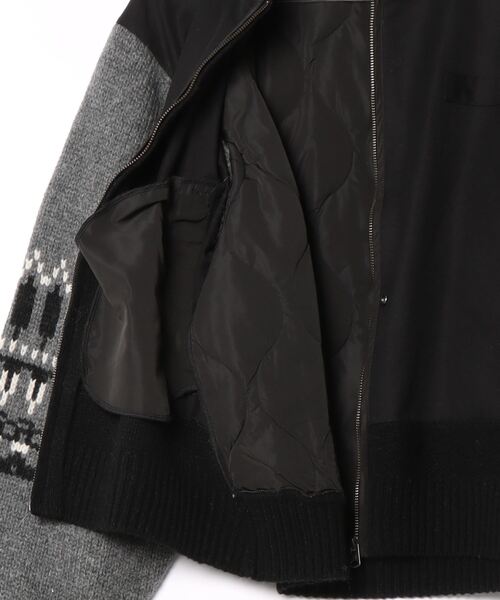 blanc basque（ブランバスク）の「袖ジャガード×キルティングブルゾン（ブルゾン・レディース・ブラック・38）」の3枚目の写真