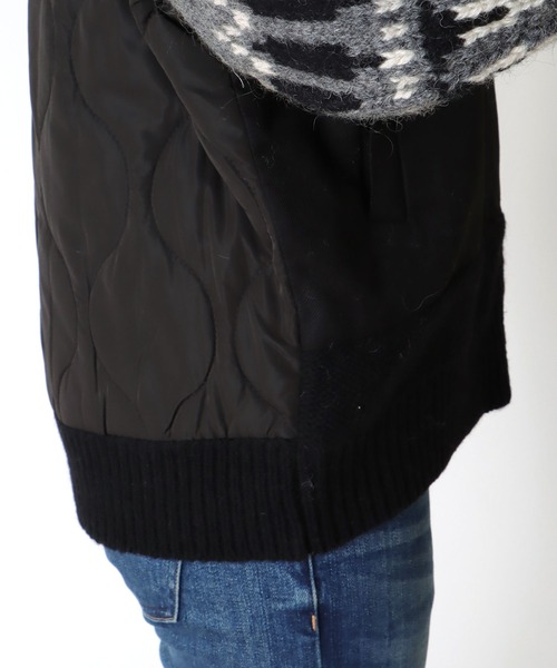 blanc basque（ブランバスク）の「袖ジャガード×キルティングブルゾン（ブルゾン・レディース・ブラック・38）」の10枚目の写真