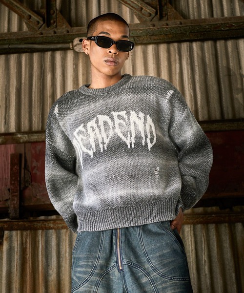 ANDER HUNK（アンダーハンク）の「Damege Short Knit/ダメージショートニット（ニット/セーター・メンズ・ブラック/グレー・LARGE/MEDIUM）」の17枚目の写真