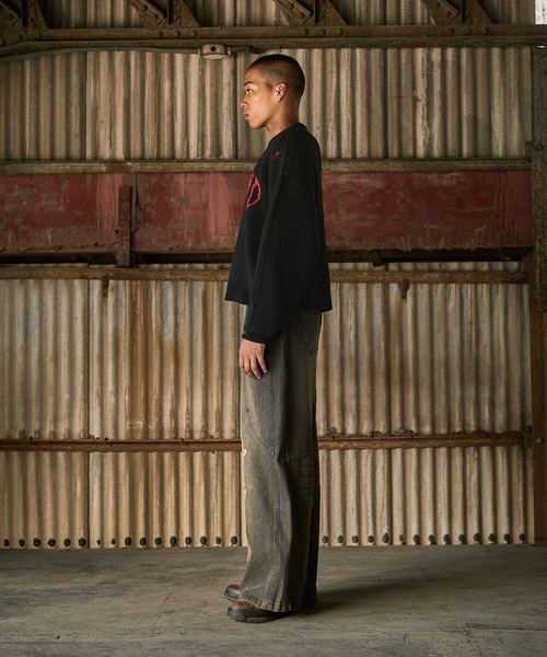 ANDER HUNK（アンダーハンク）の「Damege Short Knit/ダメージショートニット（ニット/セーター・メンズ・ブラック/グレー・LARGE/MEDIUM）」の5枚目の写真