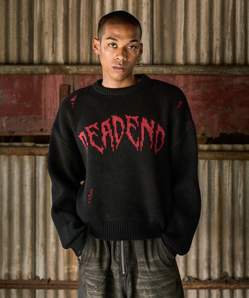 ANDER HUNK（アンダーハンク）の「Damege Short Knit/ダメージショートニット（ニット/セーター・メンズ・ブラック/グレー・LARGE/MEDIUM）」の7枚目の写真