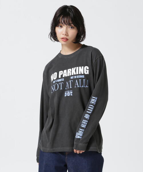 GOOD ROCK SPEED(グッドロックスピード)の「GOOD ROCK SPEED (グッドロックスピード) 別注NYC ロングTシャツ(Tシャツ/カットソー・レディース・チャコールグレー/パープル・F)」の1枚目の写真