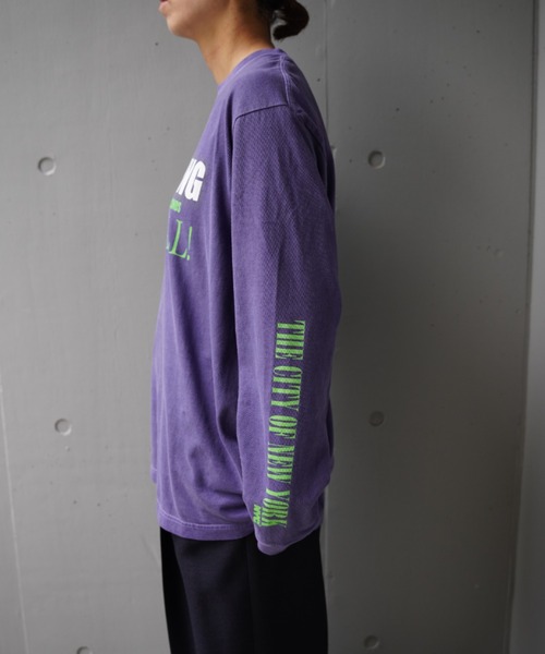 GOOD ROCK SPEED(グッドロックスピード)の「GOOD ROCK SPEED (グッドロックスピード) 別注NYC ロングTシャツ(Tシャツ/カットソー・レディース・チャコールグレー/パープル・F)」の8枚目の写真