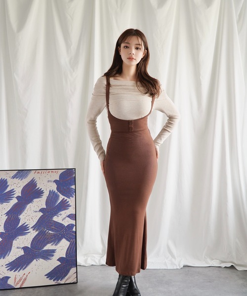 Jasmine Grandiflorum(ジャスミングランディフローラム)の「【Jasmine】オフショルダーニットプルオーバー(ニット/セーター・レディース・ブラック/ベージュ/ホワイト/ブラウン/ピンク・FREE)」の19枚目の写真