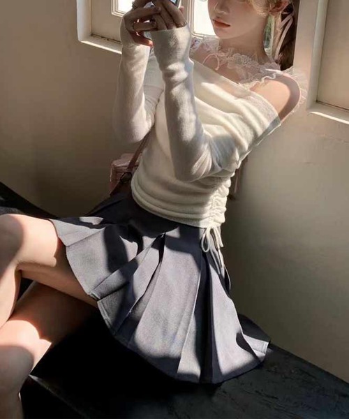 Jasmine Grandiflorum(ジャスミングランディフローラム)の「【Jasmine】オフショルダーニットプルオーバー(ニット/セーター・レディース・ブラック/ベージュ/ホワイト/ブラウン/ピンク・FREE)」の9枚目の写真