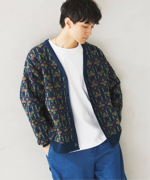 JOURNAL STANDARD relume(ジャーナルスタンダード レリューム)の「CALIFORNIA エアリーモール ジャガードカーディガン(カーディガン/ボレロ・メンズ・チャコールグレー/ブラック/ブラウン/ネイビー/ベージュ・MEDIUM/LARGE)」の5枚目の写真