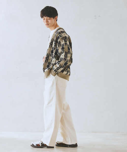 JOURNAL STANDARD relume(ジャーナルスタンダード レリューム)の「CALIFORNIA エアリーモール ジャガードカーディガン(カーディガン/ボレロ・メンズ・チャコールグレー/ブラック/ブラウン/ネイビー/ベージュ・MEDIUM/LARGE)」の14枚目の写真