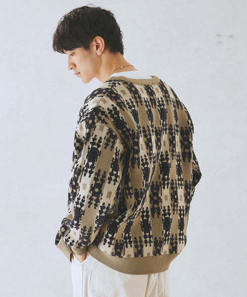 JOURNAL STANDARD relume(ジャーナルスタンダード レリューム)の「CALIFORNIA エアリーモール ジャガードカーディガン(カーディガン/ボレロ・メンズ・チャコールグレー/ブラック/ブラウン/ネイビー/ベージュ・MEDIUM/LARGE)」の20枚目の写真