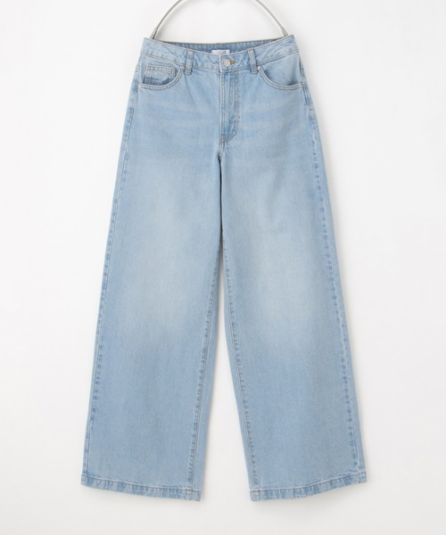 Honeys(ハニーズ)の「デニムワイドパンツ(股下73cm)(デニムパンツ・レディース・ライトブルー/ブルー/ライトインディゴブルー/オフホワイト/グレー/ブルー系その他/ブラック・S/M/L/LL)」の15枚目の写真