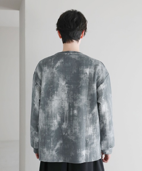 ASTRONOMY（アストロノミー）の「クルーネックハーフジップポンチ総柄カットソー（Tシャツ/カットソー・メンズ・ブラック/ホワイト・S/M/L）」の5枚目の写真