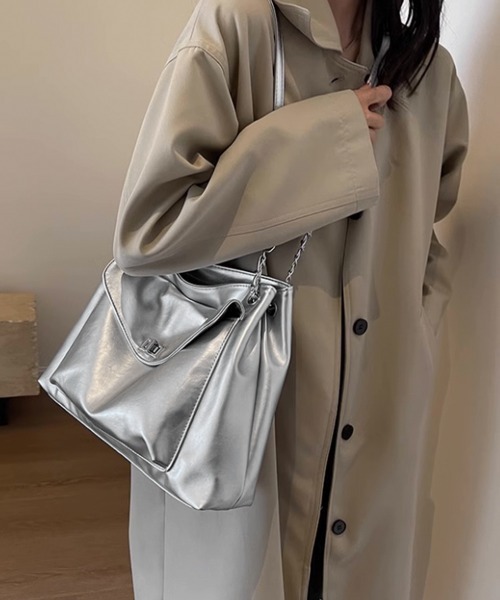 Miniministore(ミニミニストア)の「トートバッグ レディースショルダーバッグ(トートバッグ・レディース・ブラック/ブラウン/ピンク/オフホワイト/カーキ/シルバー・FREE)」の9枚目の写真