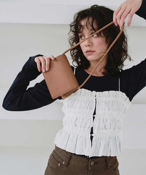 シャーリングフリルビスチェキャミソール（キャミソール）｜titivate