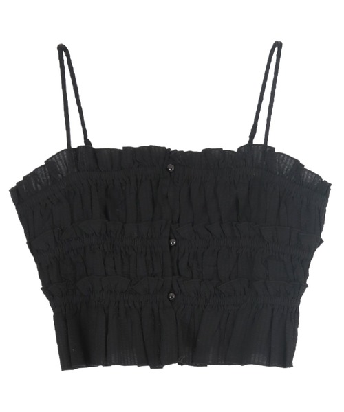 titivate（ティティベイト）の「シャーリングフリルビスチェキャミソール（キャミソール・レディース・ブラック/ベージュ系その他/ホワイト/ブルー系その他・M/L）」の20枚目の写真