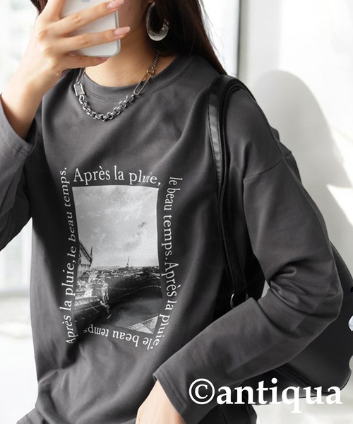 antiqua(アンティカ)の「フォトロゴロンT(Tシャツ/カットソー・レディース・ホワイト/ブラック/チャコールグレー・ONESIZE)」の3枚目の写真