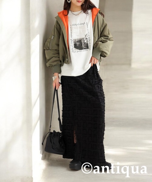 antiqua(アンティカ)の「フォトロゴロンT(Tシャツ/カットソー・レディース・ホワイト/ブラック/チャコールグレー・ONESIZE)」の5枚目の写真