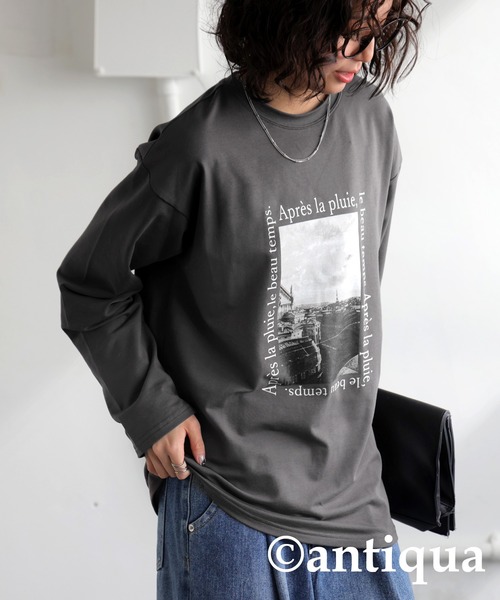 antiqua(アンティカ)の「フォトロゴロンT(Tシャツ/カットソー・レディース・ホワイト/ブラック/チャコールグレー・ONESIZE)」の14枚目の写真