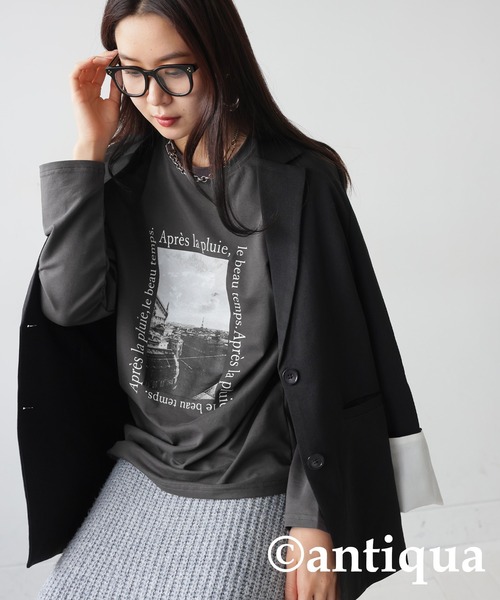 antiqua(アンティカ)の「フォトロゴロンT(Tシャツ/カットソー・レディース・ホワイト/ブラック/チャコールグレー・ONESIZE)」の12枚目の写真
